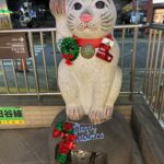 2025/12/19　豪徳寺駅の猫ちゃんにクリスマス飾り